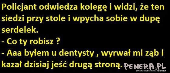 Kawał - Policjant odwiedza kolegę i widzi że ten