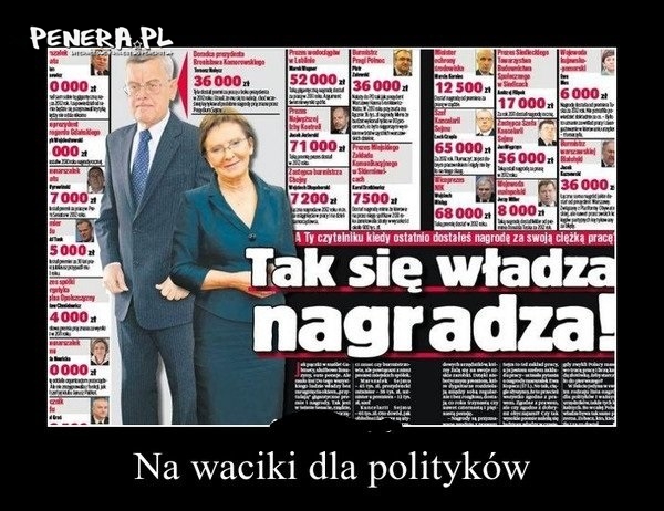 Tak się władza nagradza