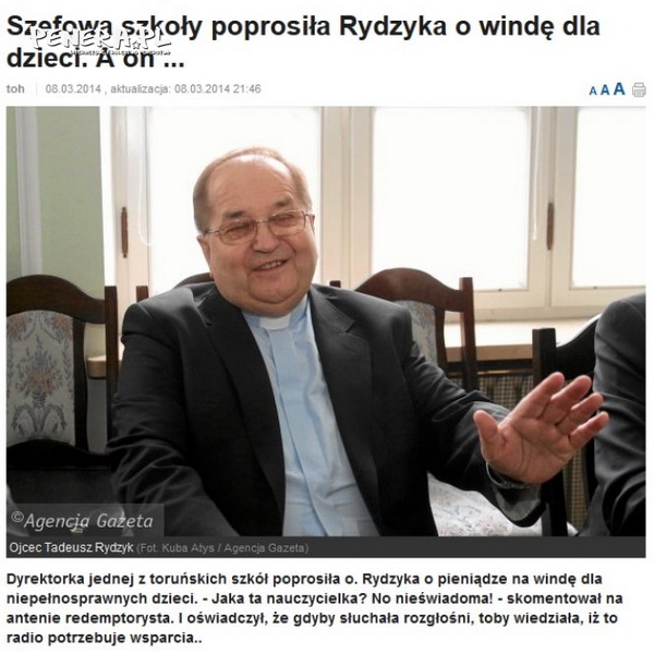 Nieuświadomiona zadzwoniła do Rydzyka