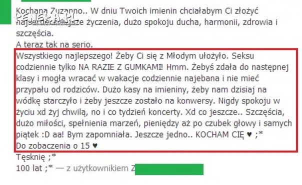 Życzenia dla 14 latki