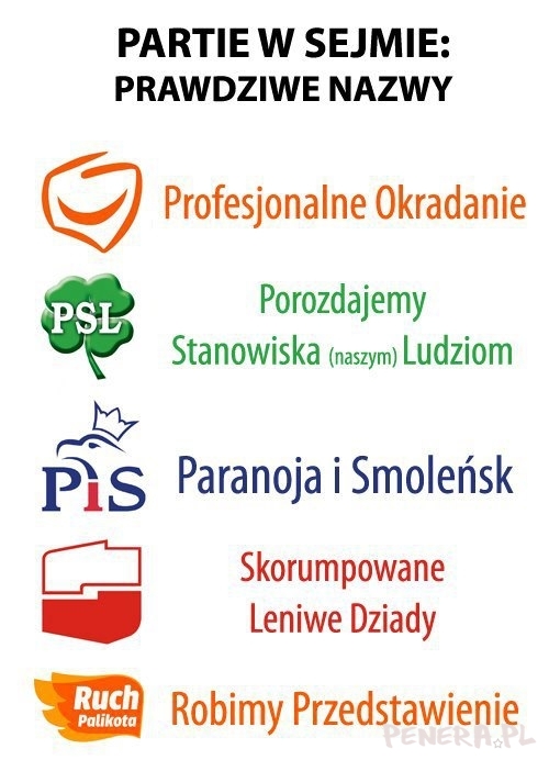 Prawdziwe nazwy polskich partii