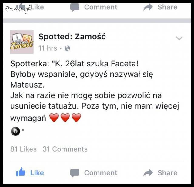 Spotterka szuka chłopaka o imieniu Mateusz