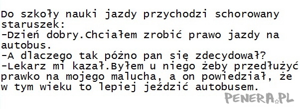 Kawał o starszych ludziach i prawie jazdy