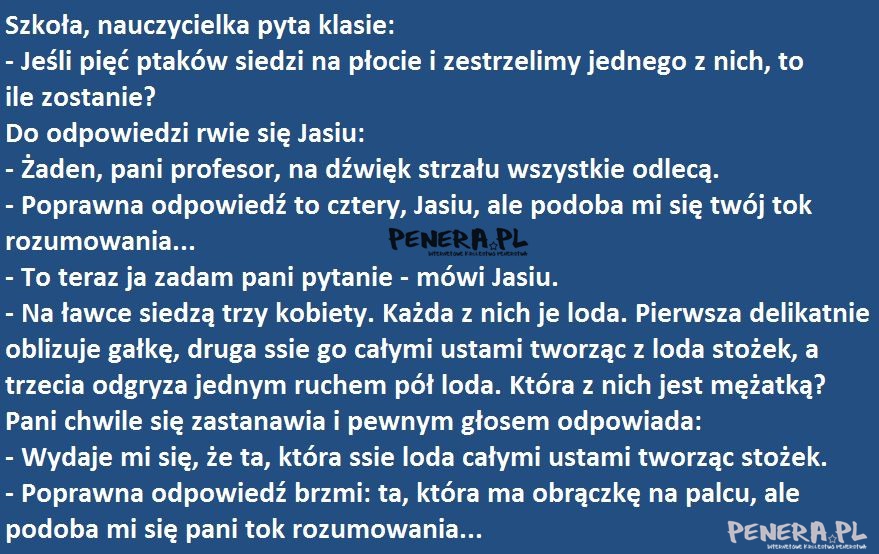 Kawał - W szkole Pani pyta Jasia