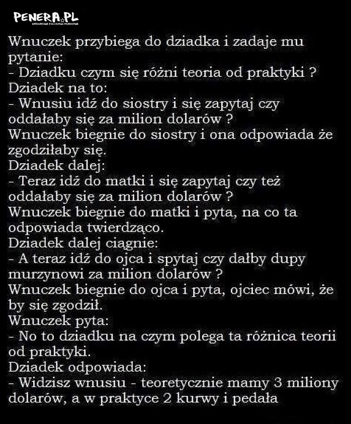 Kawał - Różnica między teorią a praktyką