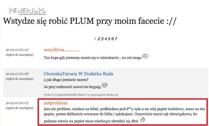 Wstydzi się robić PLUM