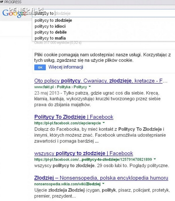 Google prawdę Ci powie nawet o politykach