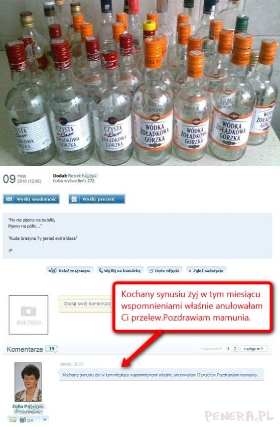 Kochany synusiu żyj wspomnieniami