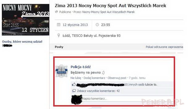 Zima 2013 Nocny Spot Aut - Policja też wpadnie