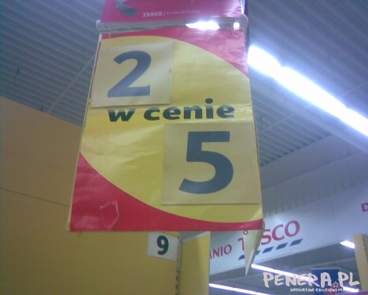 2 w cenie 5 Promocje w Tesco powalacją