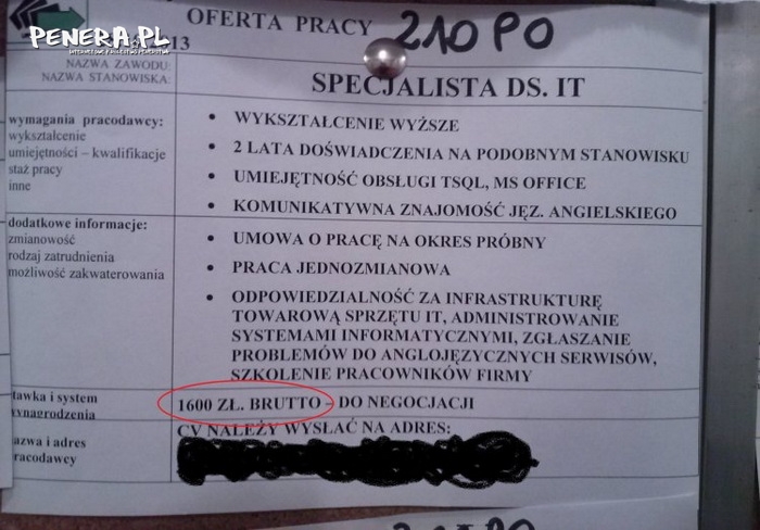 Żart a nie oferta pracy