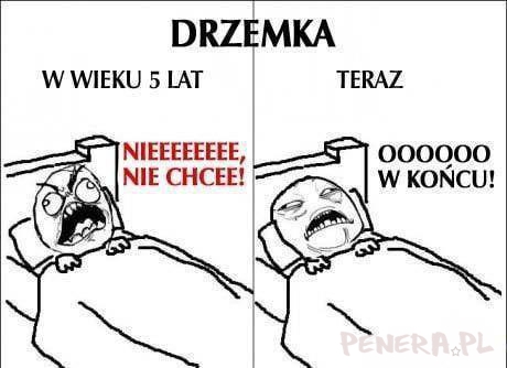 Drzemka w wieku 5 lat i teraz