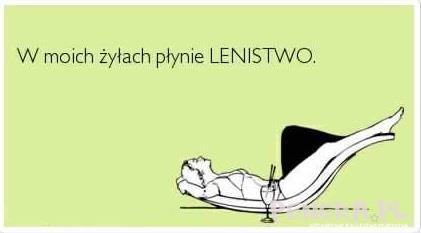 W moich żyłach płynie lenistwo