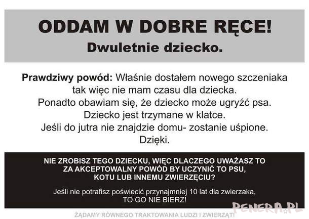 Oddam dziecko w dobre ręce!