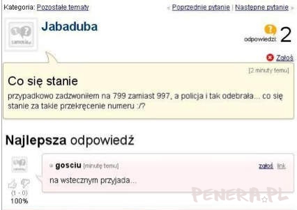 Co się stanie gdy zadzwonimy na 799 zamiast 997