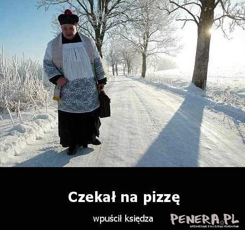 Czekał na pizzę