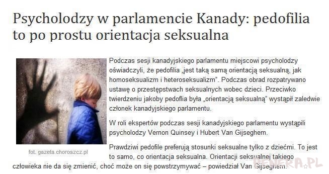 Psycholodzy: pedofilia to orientacja seksualna