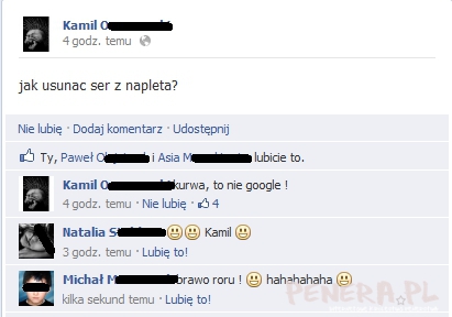 Gość pomylił facebooka z google