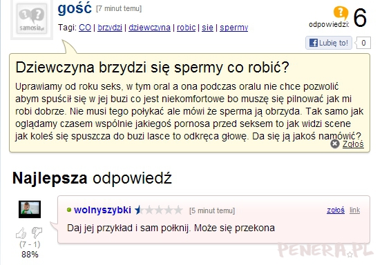 Dziewczyna brzydzi się spermy co robić?