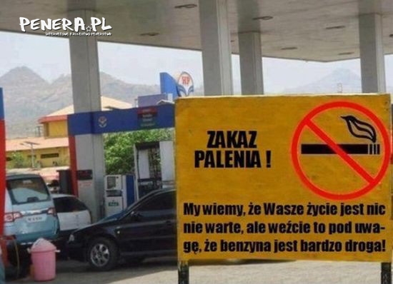 Zakaz palenia - benzyna jest zbyt droga!