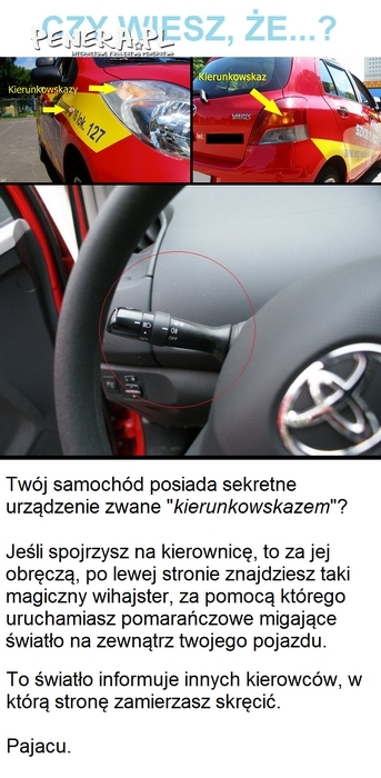 Czy wiesz co to kierunkowskaz?