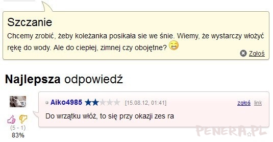 Jak sprawić żeby ktoś posikał się przez sen