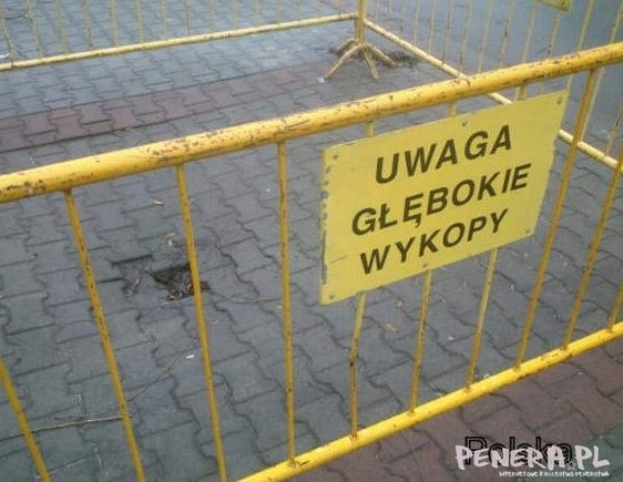 Uwaga głębokie wykopy