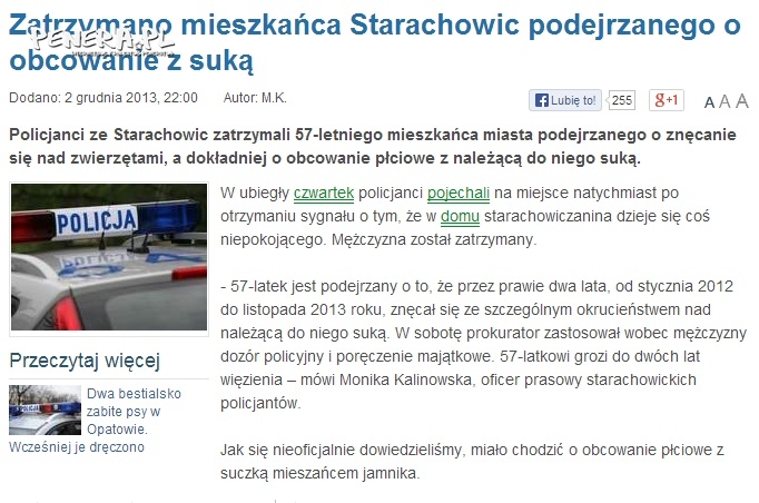 Starachowice - tam suki nie mogą czuć się bezp.