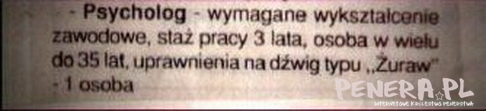 Psycholog poszukiwany od zaraz