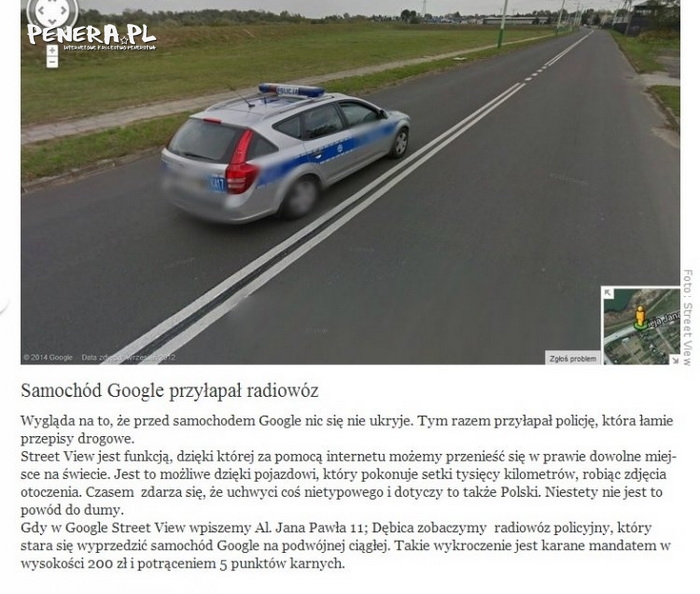 Polscy policjanci przyłapani przez google