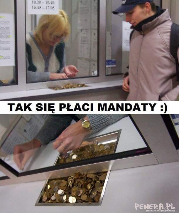 Tak się płaci mandaty