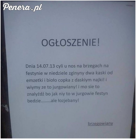 Autentyczne ogłoszenie w jednej z wiosek