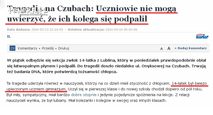 Tragedia świeżo upieczonego gimnazjalisty