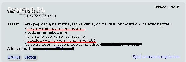 Służka - żadna praca nie hańbi