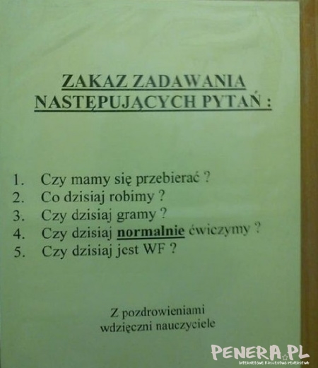 Tych pytań nie zadawaj nauczycielowi