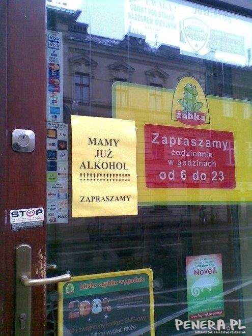 Uwaga - Mają już alkohol!