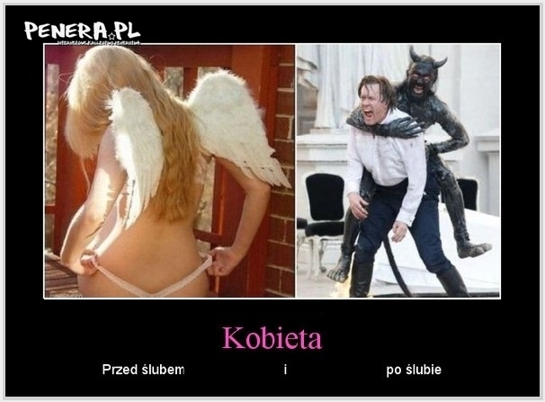 Kobieta przed i po ślubie