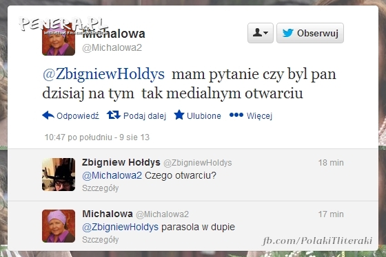 Michałowa strollowała Hołdysa