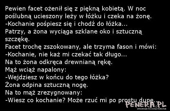 Kawał - Facet ożenił się z piękną kobietą