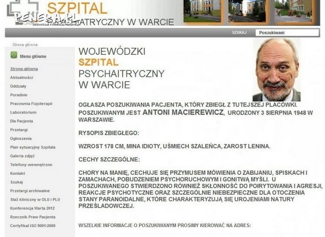 Poszukiwany zbieg ze szpitala psychiatrycznego