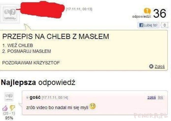 Przepis na chleb z masłem