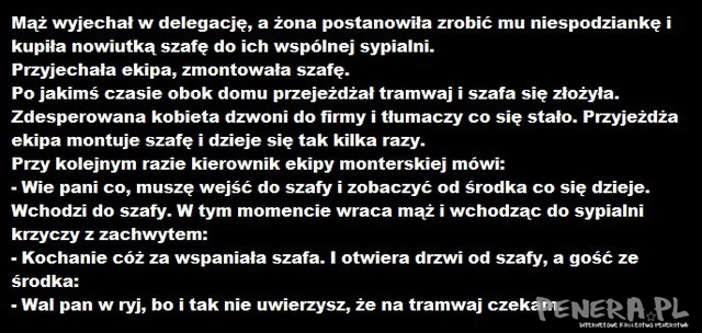 Dobry kawał o szafie Tramwaju