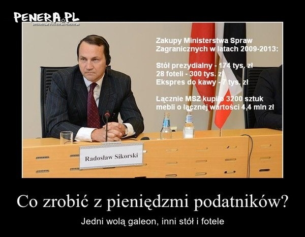 Sikorski lubi kupować meble