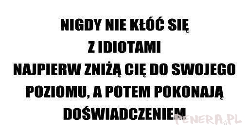 Nigdy nie kłóć się z idiotami