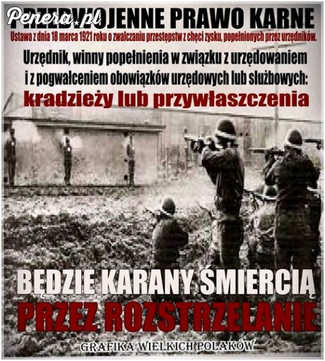 Przed wojną karana urzędników śmiercią