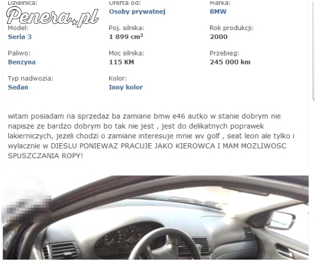 W grę wchodzi tylko i wyłącznie diesel